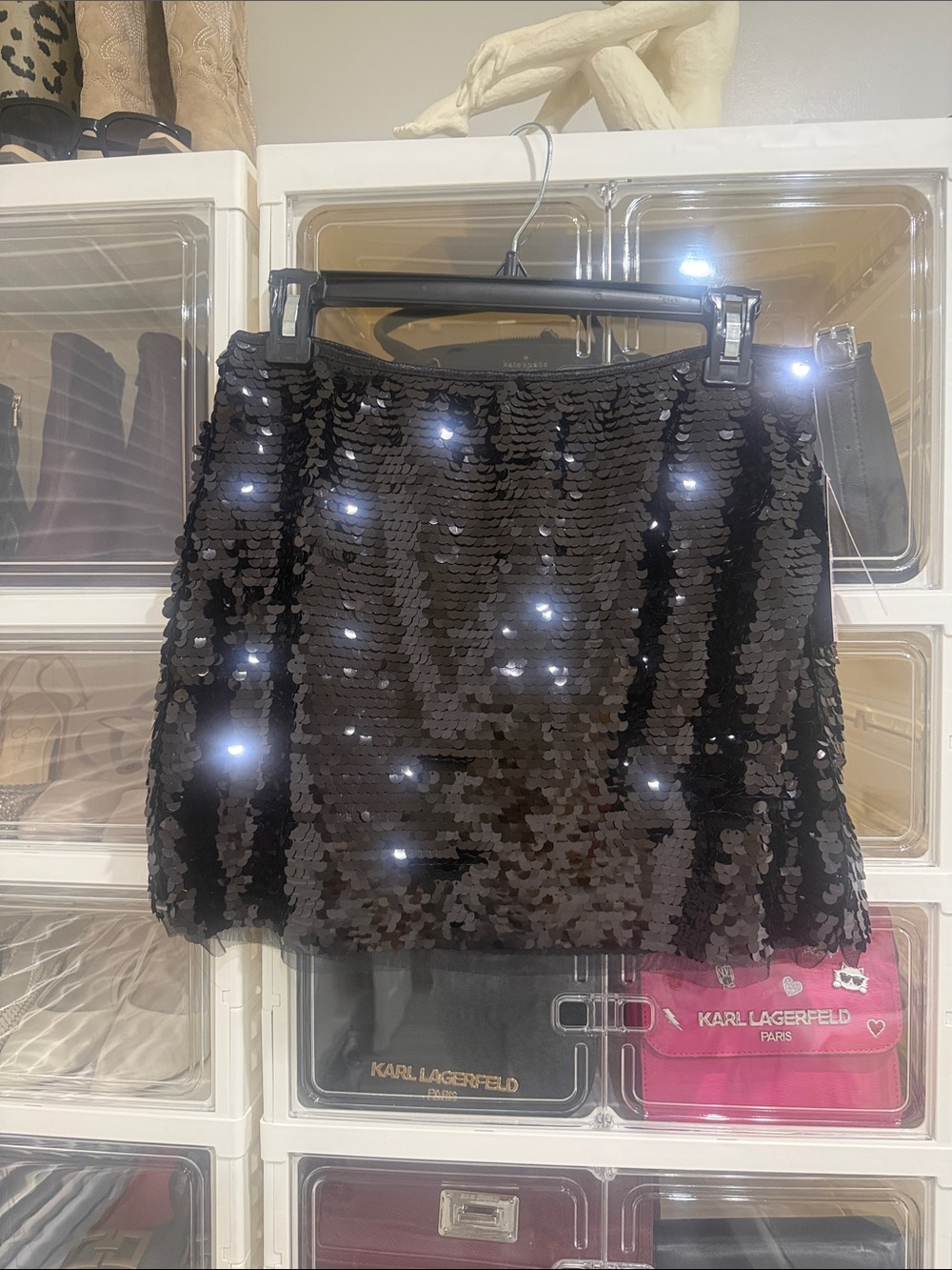 wild fable Black Sequin Mini Skirt - Sparkling Finish